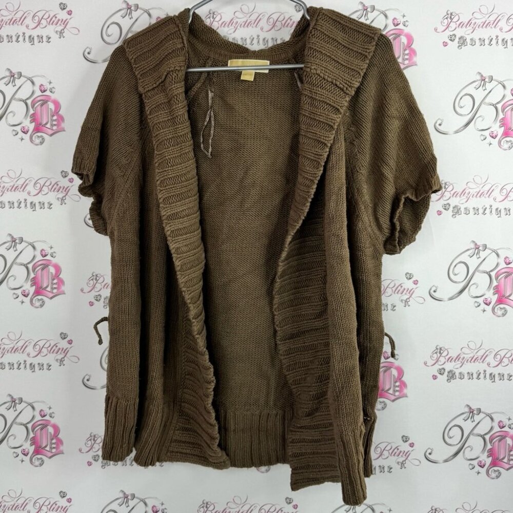 Michael Kors tshirt sweater open front knitted Brown Women's Cardigan